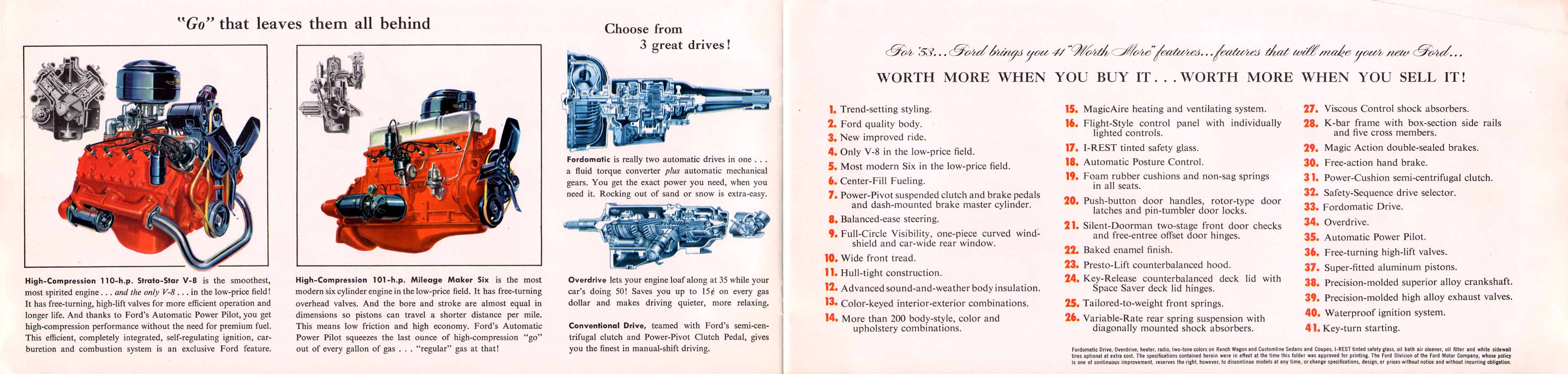 1953 Ford Brochure Page 2